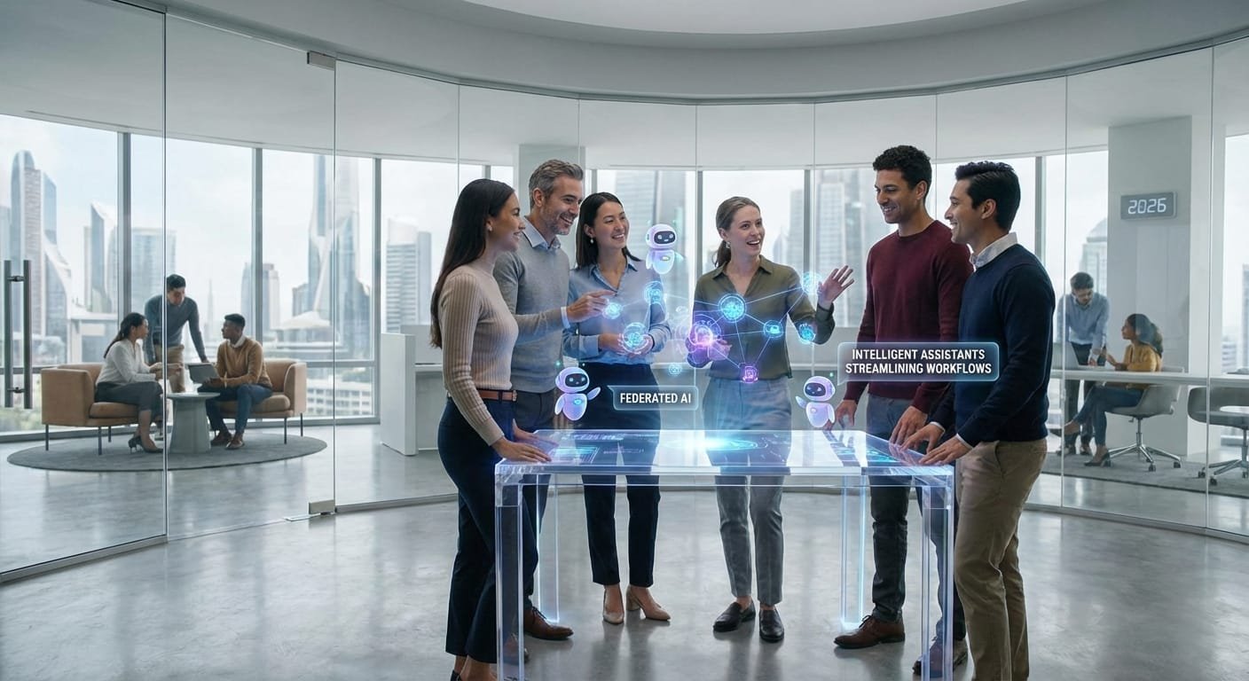 Zoom predice que en 2026 la IA impulsará la productividad en empresas mediante IA federada y agentes inteligentes, mejorando eficiencia y conexiones humanas